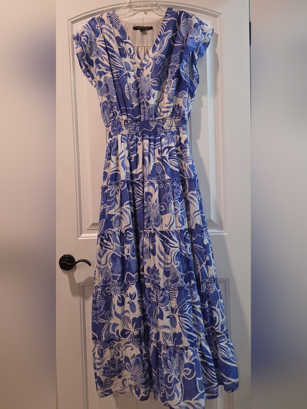 Women's Blue & White Maxi Dress XL